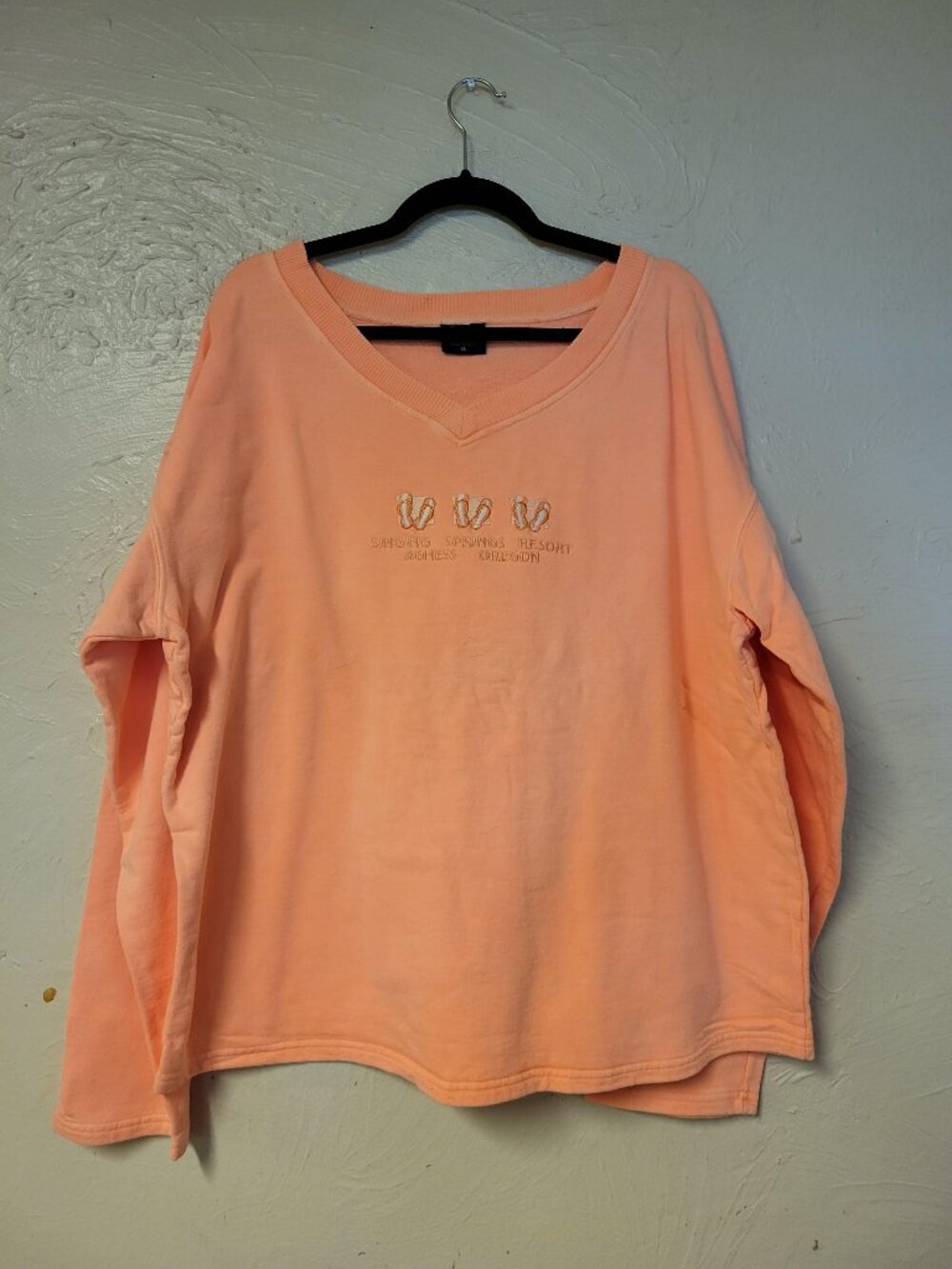 Women's XL Paww Active Wear V-nect Sweatshirt Neon Orange